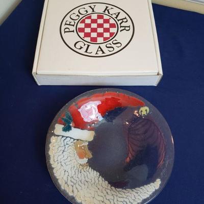 Lot 429: Peggy Karr Santa Glass Bowl