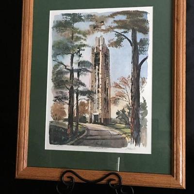 Limited Edition Print of "Memorial Campanile, KU"  by J.R. Hamil Campanile on Campus of Kansas University Lot # 126