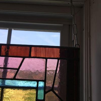 Stained Glass Window Panel Early 20th Century Arts & Crafts Style Lot 127
