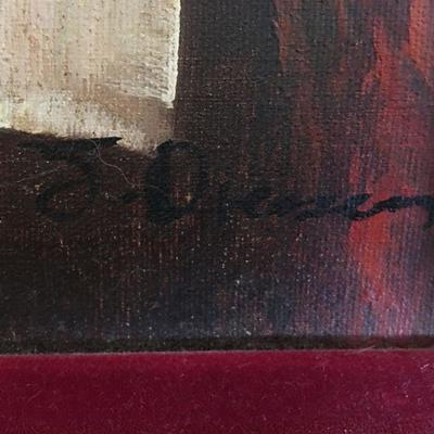 Mid Century Original Painting on Canvas of a Rabbi Signed by Artist lot 129