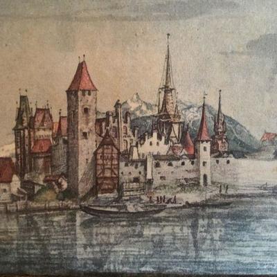 Framed Durer Lithograph "7125 View of Innsbruck" lot 130