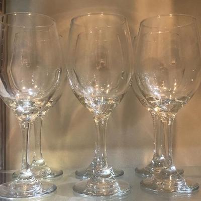 Lot of 6 White Wine Glasses - 8” Tall