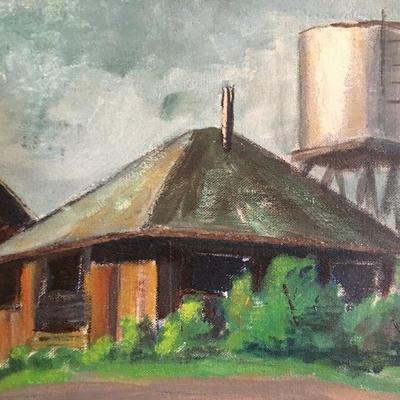 Shirley Wallace Oil on Canvas Board Painting California Artist Mid Century Work lot 133