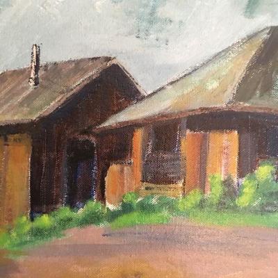 Shirley Wallace Oil on Canvas Board Painting California Artist Mid Century Work lot 133