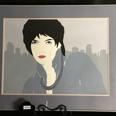 Signed & Numbered Serigraph "Downtown" in the manner of Patrick Nagel lot 134