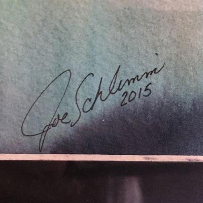 Joe Schlimm Watercolor Under Glass Sax Player - Wichita Mark Arts - Frame Size 16"W x 13"H lot 138