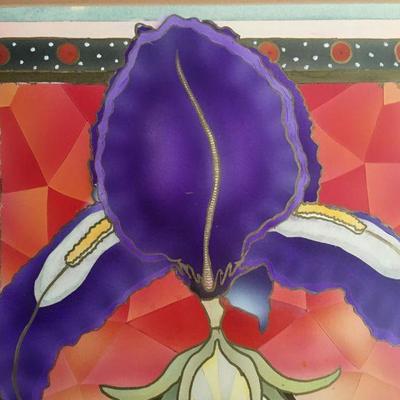 Watercolor of Tanric Iris Frame Under Glass Artist Unknown Frame 20" x 25" lot 139