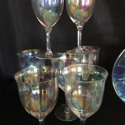 Iridescent Glassware Set Lot 140