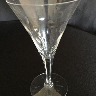 Set of 6 Flutes Cut Glass Antique Crystal 7.5"H lot 144