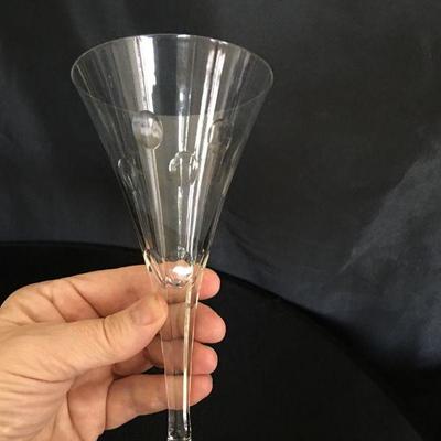 Set of 6 Flutes Cut Glass Antique Crystal 7.5"H lot 144