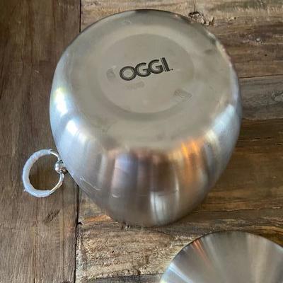 OGEE Stainless Ice Bucket, 2 pairs ice tongs and Cocktail Tools set