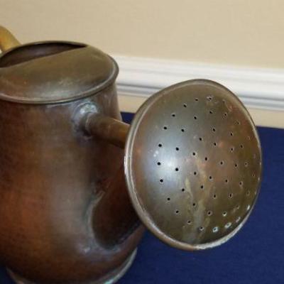 Lot 488: Vintage Copper and Brassd Watering Can
