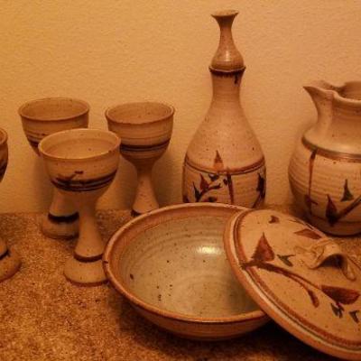 Lot 502: Signed Pottery Set