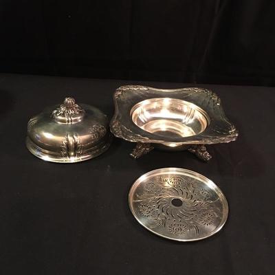Lot 51 - Tiffany & Co. Sterling Covered Butter Dish & Pedestal Dishes