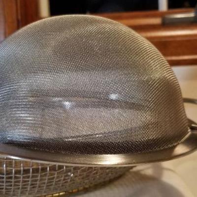 Lot 531: Basket/sifter and Tongs