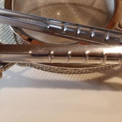 Lot 531: Basket/sifter and Tongs