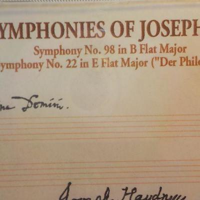 Signed CD's of "Joseph Haydn mistro" Symphony No. 98 in B Flat Major (signed).