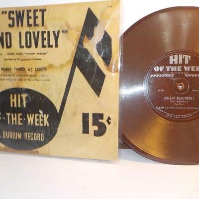 Durium records " Hit of the week" " Hello Beautiful".