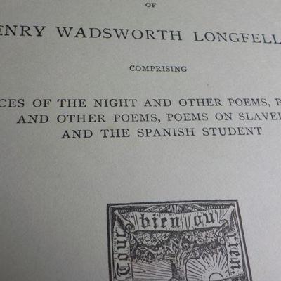 " Henry Longfellow 1891",  "Early Poems".