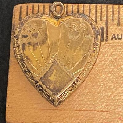 Antique Sterling Silver Heart Shaped Locket
