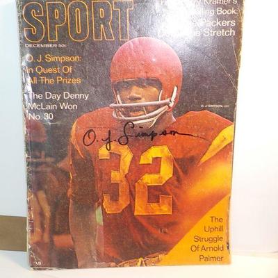 Signed Magazine of OJ. Simpson in his USC years. Full copy.