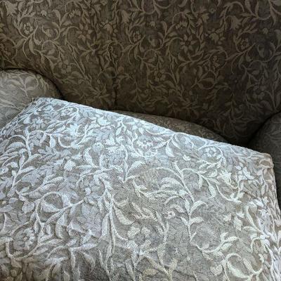#28 Overstuffed Chair, Damask Fabric by ROWE