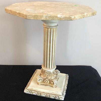 #39 Marble top plaster base table. 