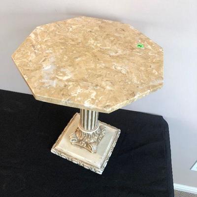 #39 Marble top plaster base table. 