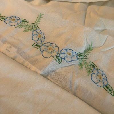 #49 Embroidered and cut lace Pillow Case and Shams 