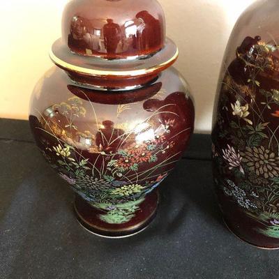 #101 3 Asian Decorated Vases 