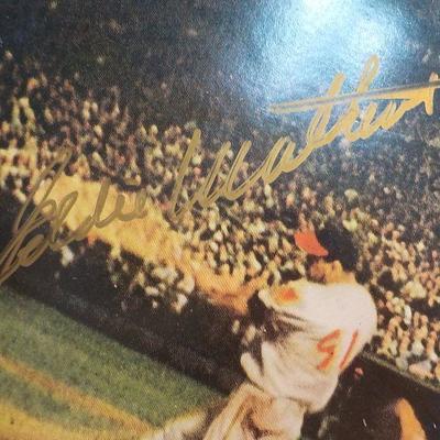 Sports Illustrated first Issue reprint and signed by Eddie Mathews and Wes. Catcher.