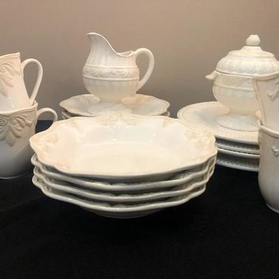 #105 Off White set of Lenox Dishes
