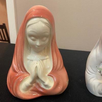 #128 3 Holy Mary Statues. 