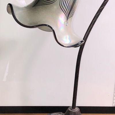 Lot #52: Contemporary Art Studio Tiffany Style Iridescent Glass Lamp