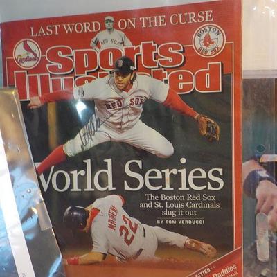 Sox signed world series sports illustrated and Red sox catcher.