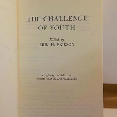 " The Challenge of Youth" by Erik Erikson. signed copy.