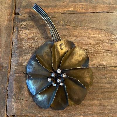 GIORGIO ARMANI vintage 80's flower pin brooch