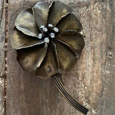 GIORGIO ARMANI vintage 80's flower pin brooch