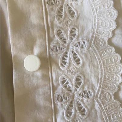 CATHERINE MALANDRINO white lace blouse 3/4 length sleeves SIZE 6