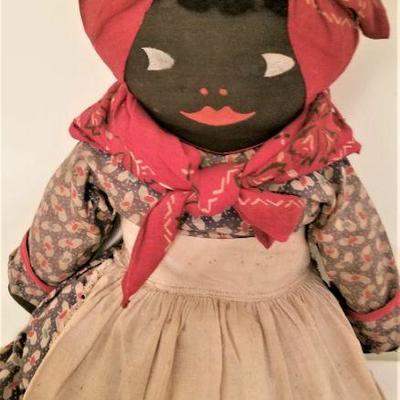Lot #25 Fantastic Antique Cloth Mammy Doll - all original
