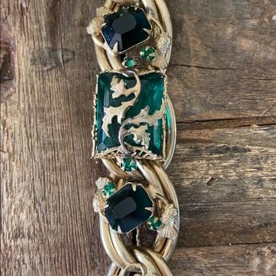 KAFIN New York Vintage Green & Gold bracelet 