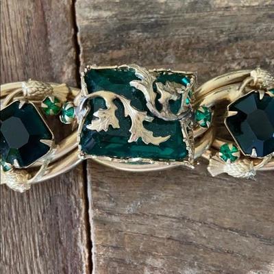 KAFIN New York Vintage Green & Gold bracelet 