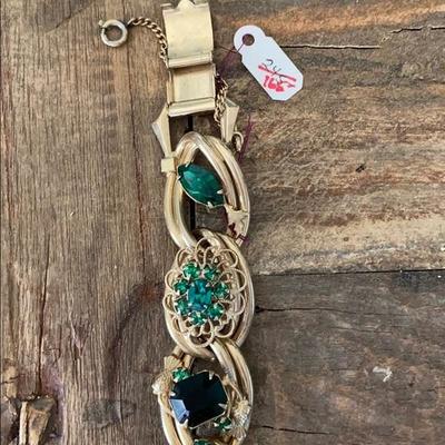 KAFIN New York Vintage Green & Gold bracelet 