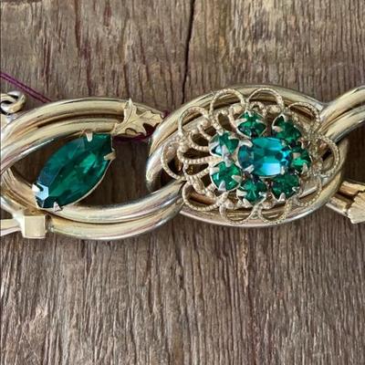 KAFIN New York Vintage Green & Gold bracelet 