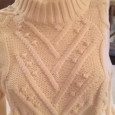LOFT cream cable knit sweater 100% cotton New 