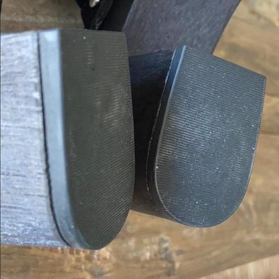 BANANA REPUBLIC black wooden suede clogs Size 8