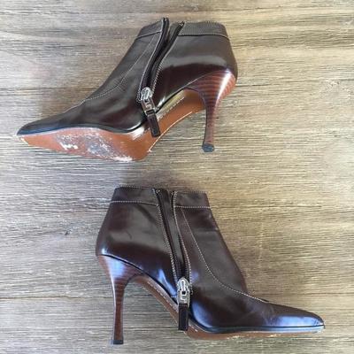 LAMBERTSON TRUEX brown leather ankle boot booties