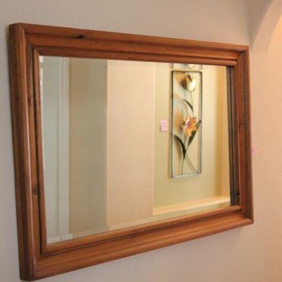 Lot 24 Huge Solid Pine Beveled Mirror