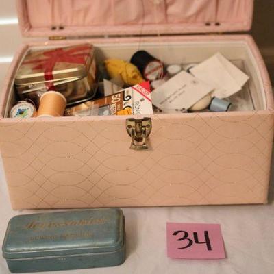 Lot 34 Sewing Accessories & Case