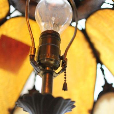 Lot 66 Stained Glass Lamp w/ Iron Base